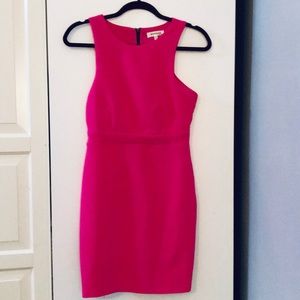Worn 1x Form Fitting, Stretchy Bright Pink Dress